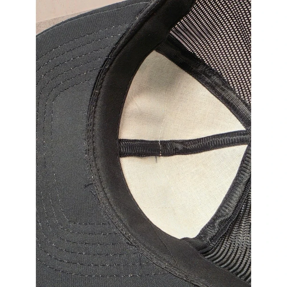 Premark Flint Trading Inc Black Trucker Hat Snapback Mesh Cap Yupoong